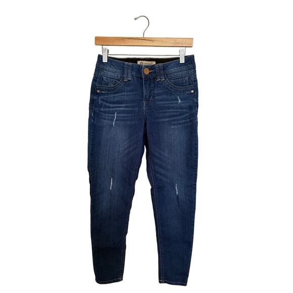 Democracy Ab Technology Ankle Crop Denim Jeans Women’s Size 2 Distressed Skinny - Picture 1 of 6